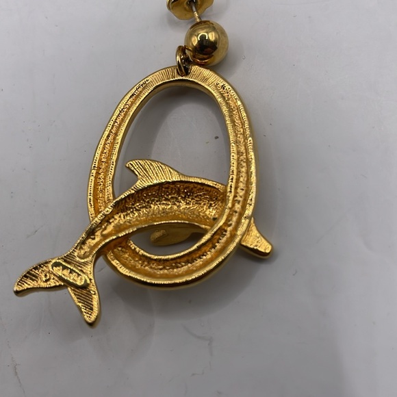 vintage Avon Dolphin Earring gold tone - Picture 3 of 4